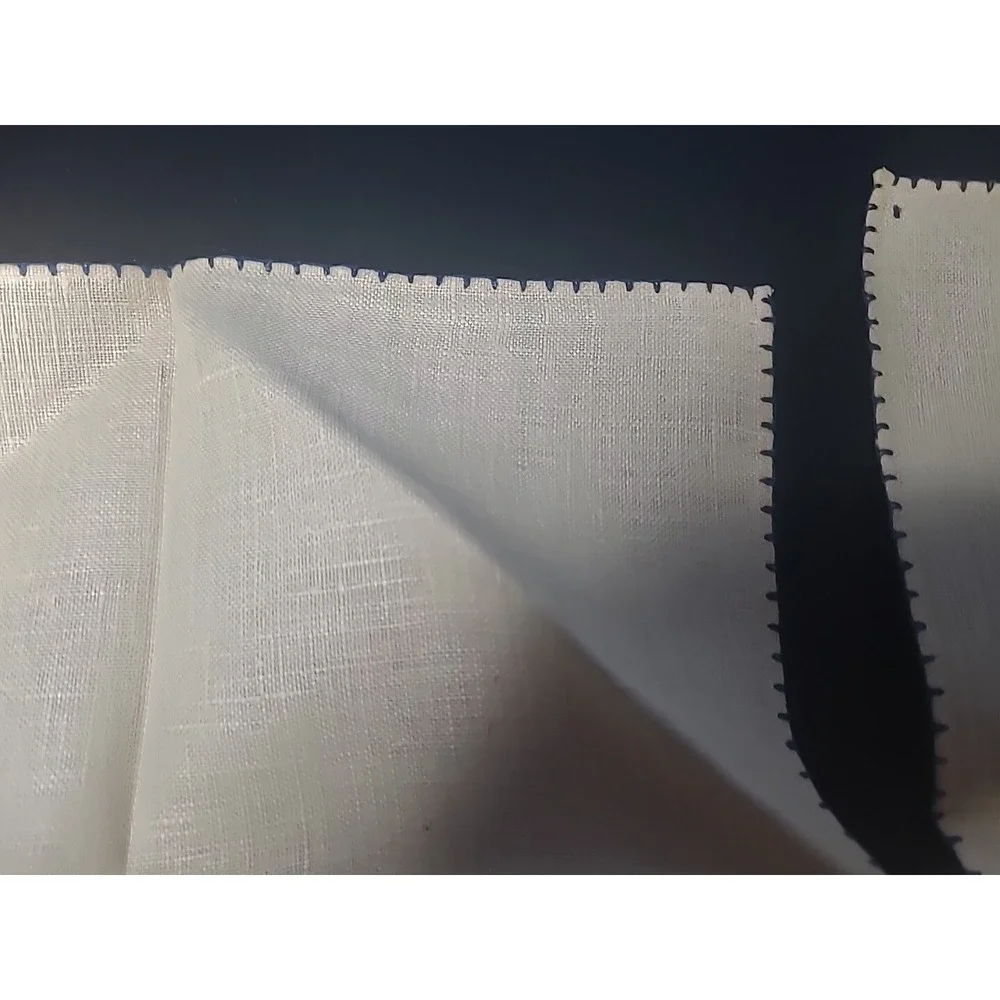 Vintage Embroidered Linen Handkerchief Set‎ Of 2 New